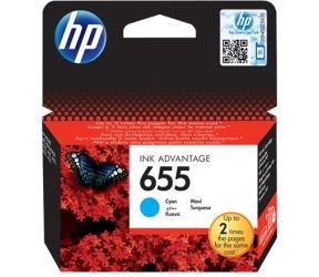 HP 655 ink cartridge cyan standard capacity 600 pages 1-pack